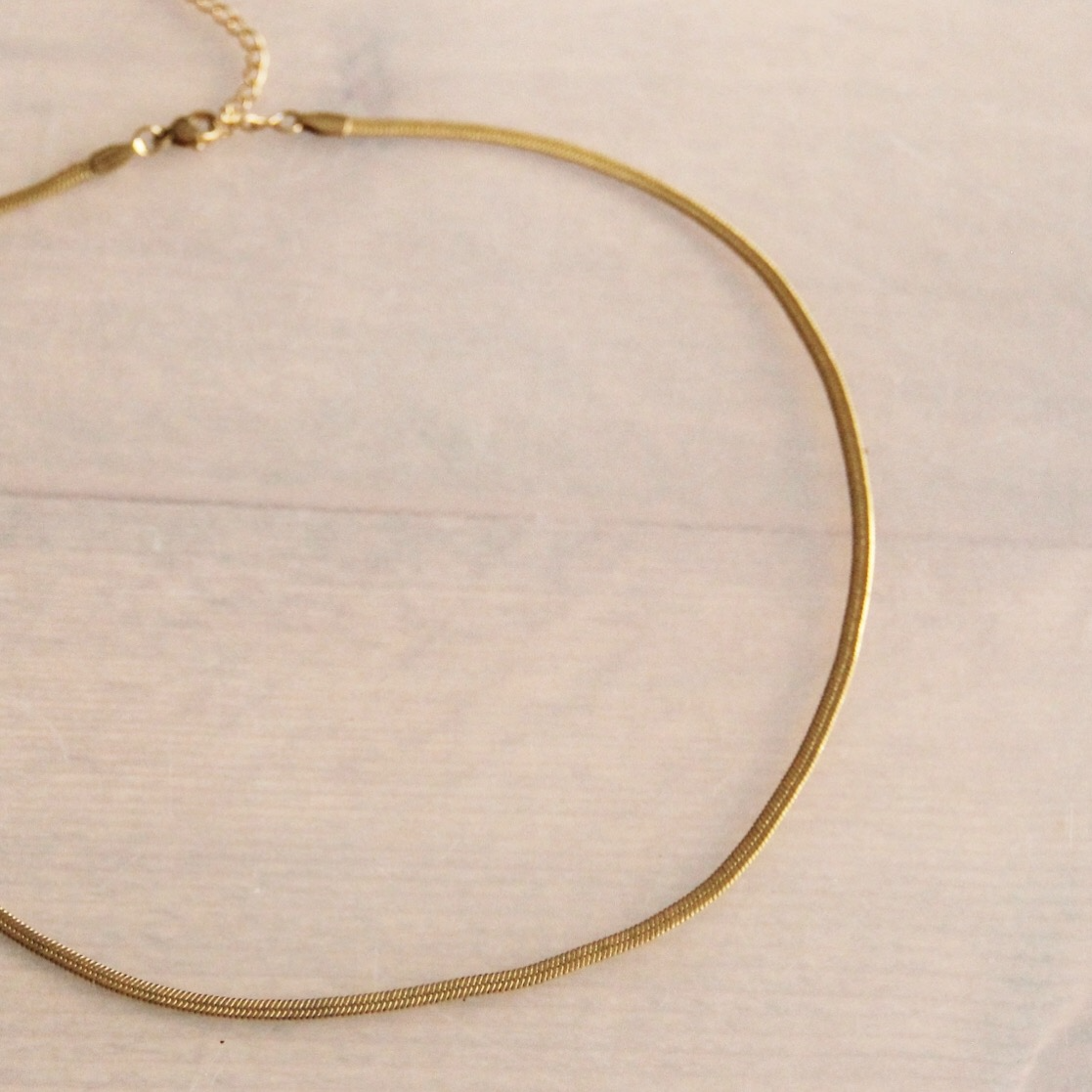Flat Snake Chain 3mm - Gold Color
